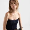 Bandeau top z vlny a kašmíru s přívěskem