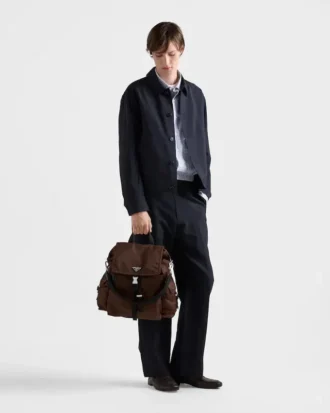 Batoh Prada Explore z materiálu Re-Nylon a kůže
