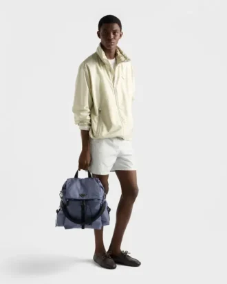 Batoh Prada Explore z materiálu Re-Nylon a kůže