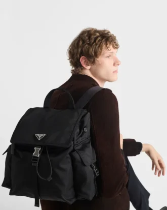 Batoh Prada Explore z materiálu Re-Nylon a kůže