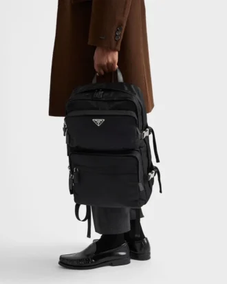 Batoh z materiálu Re-Nylon a kůže Saffiano