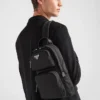 Batoh z materiálu Re-Nylon a kůže Saffiano Batoh z materiálu Re-Nylon a kůže Saffiano