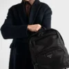 Batoh z materiálu Re-Nylon a kůže Saffiano Batoh z materiálu Re-Nylon a kůže Saffiano