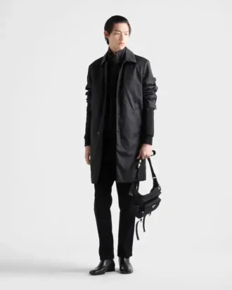 Bavlněná fleecová bunda na zip s detaily z materiálu Re-Nylon