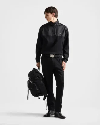 Bavlněné fleecové kalhoty s detaily z materiálu Re-Nylon