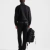 Bavlněná fleecová mikina s polovičním zipem a detaily z materiálu Re-Nylon Bavlněná fleecová mikina s polovičním zipem a detaily z materiálu Re-Nylon