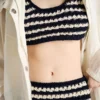 Bavlněný háčkovaný crop top