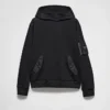 Bavlněná mikina s kapucí z fleece a Re-Nylon Bavlněná mikina s kapucí z fleece a Re-Nylon