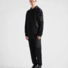 Bavlněná mikina s kapucí z fleece a Re-Nylon Bavlněná mikina s kapucí z fleece a Re-Nylon