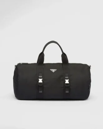 Cestovní taška z materiálu Re-Nylon a kůže Saffiano