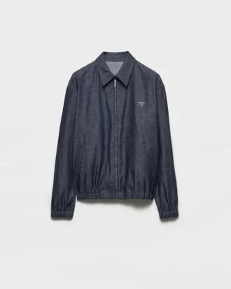 Denimová blůza z chambray s zipem