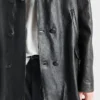 Dvouřadá kabánová bunda z nappa kůže