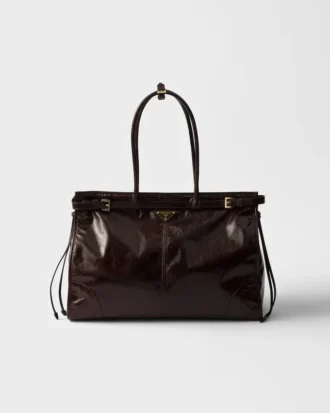 Extra velká kožená kabelka Prada Bonnie
