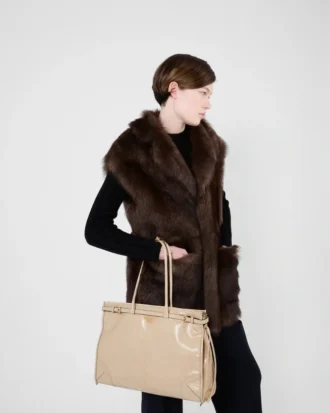 Extra velká kožená kabelka Prada Bonnie