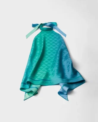 Halter top z potištěného hedvábného kepru