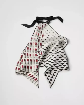 Halter top z potištěného hedvábného kepru