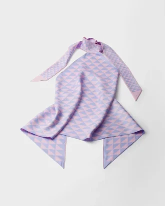 Halter top z potištěného hedvábného kepru