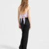 Halter top z potištěného hedvábného kepru Halter top z potištěného hedvábného kepru