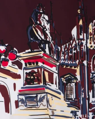 Hedvábný šátek s potiskem Pittoresque Milan 90