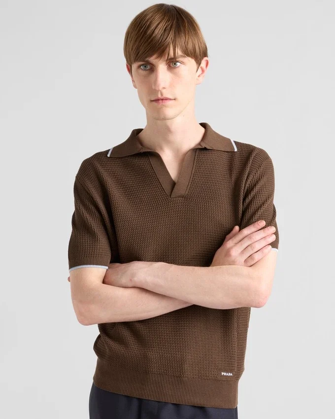 Hodvábné a bavlněné polo tričko Hodvábné a bavlněné polo tričko