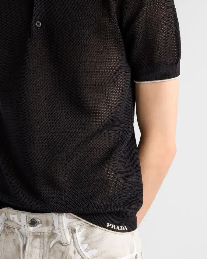 Hodvábné a bavlněné polo tričko Hodvábné a bavlněné polo tričko