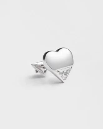 Jednostranná náušnice Eternal Gold Nano Heart z bílého zlata s diamantem vypěstovaným v laboratoři Jednostranná náušnice Eternal Gold Nano Heart z bílého zlata s diamantem vypěstovaným v laboratoři