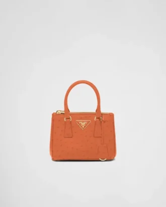 Kabelka Prada Galleria Mini z pštrosí kůže