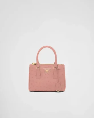 Kabelka Prada Galleria Mini z pštrosí kůže