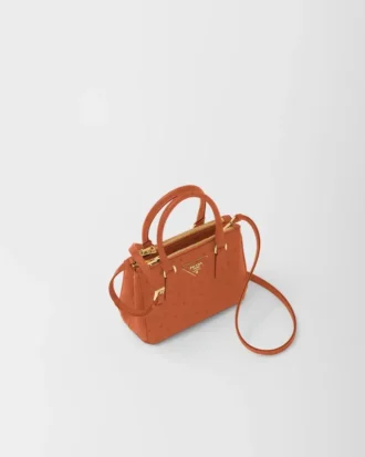 Kabelka Prada Galleria Mini z pštrosí kůže