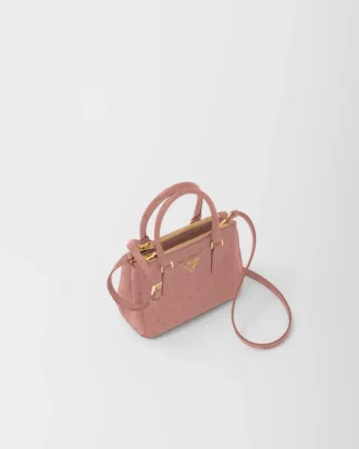 Kabelka Prada Galleria Mini z pštrosí kůže