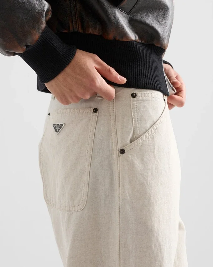 Kalhoty z chambray Kalhoty z chambray