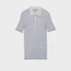 Kašmírový, hedvábný a lněný svetr typu polo Kašmírový, hedvábný a lněný svetr typu polo