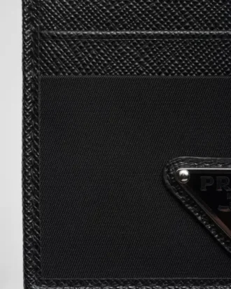 Karetní pouzdro z materiálu Re-Nylon a kůže Saffiano