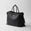 Kožená kabelka Prada Buckle s dvojitým páskem Kožená kabelka Prada Buckle s dvojitým páskem