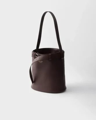 Kožená kabelka Prada Buckle s páskem