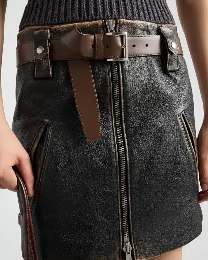Kožená minisukně Kožená minisukně