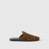 Kožené pantofle s leopardím potiskem