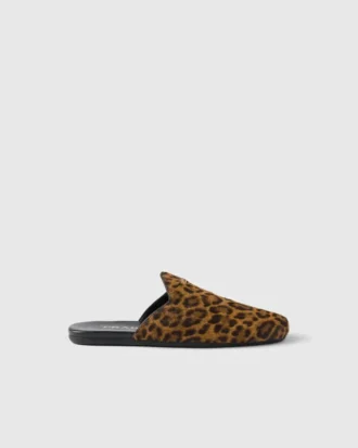 Kožené pantofle s leopardím potiskem