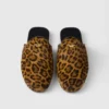 Kožené pantofle s leopardím potiskem