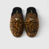 Kožené pantofle s leopardím potiskem