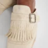 Kožené pantofle Shuffle s třásněmi