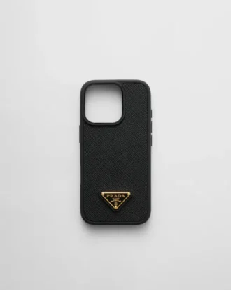 Kožené pouzdro Saffiano pro iPhone 16 Pro