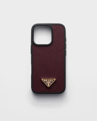 Kožené pouzdro Saffiano pro iPhone 16 Pro