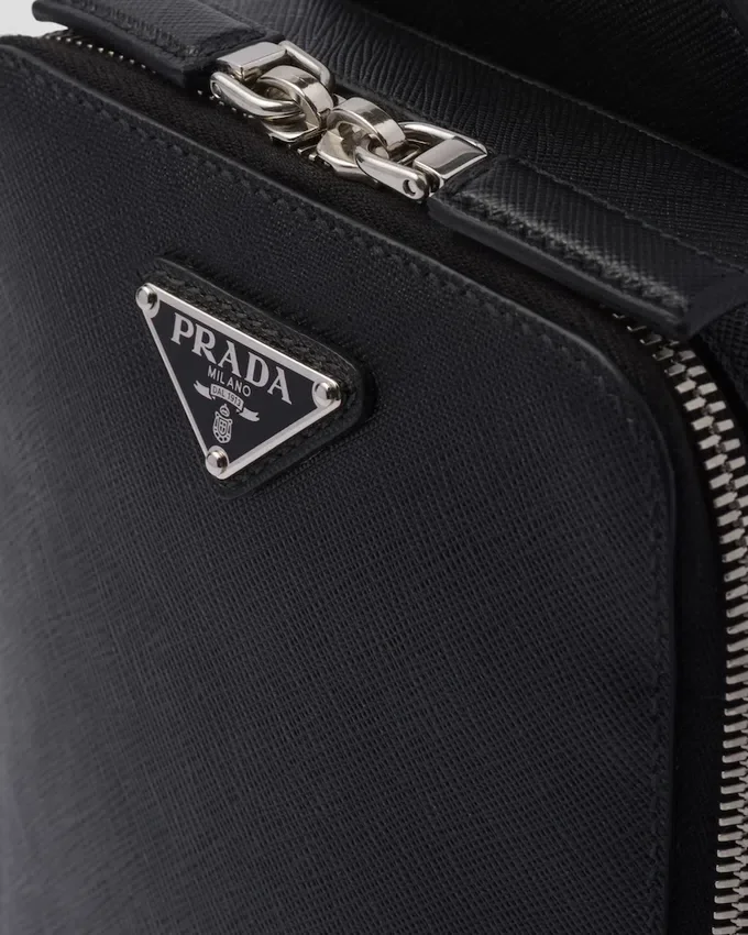 Kožená taška Prada Brique Saffiano Kožená taška Prada Brique Saffiano