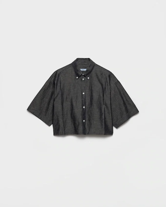 Košile s krátkými rukávy z chambray Košile s krátkými rukávy z chambray