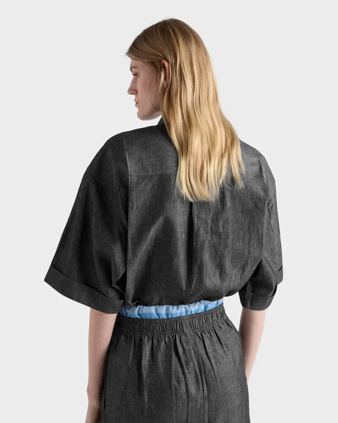 Košile s krátkými rukávy z chambray Košile s krátkými rukávy z chambray
