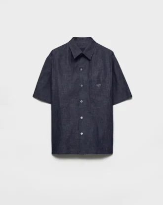 Košile s krátkými rukávy z chambray denimu
