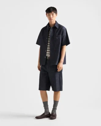 Košile s krátkými rukávy z chambray denimu