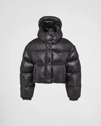 Krátká péřová bunda Re-Nylon Convertible