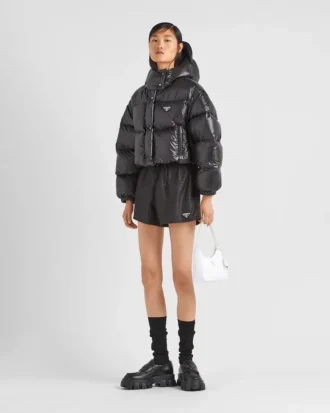 Krátká péřová bunda Re-Nylon Convertible